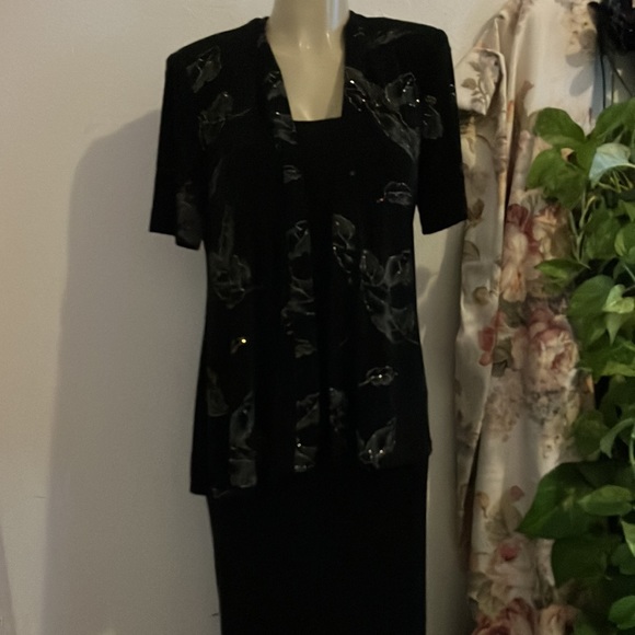 Vintage Dress R&M Richards Long Sleeveless & Short Sleeve Coat with glitter - Picture 3 of 16